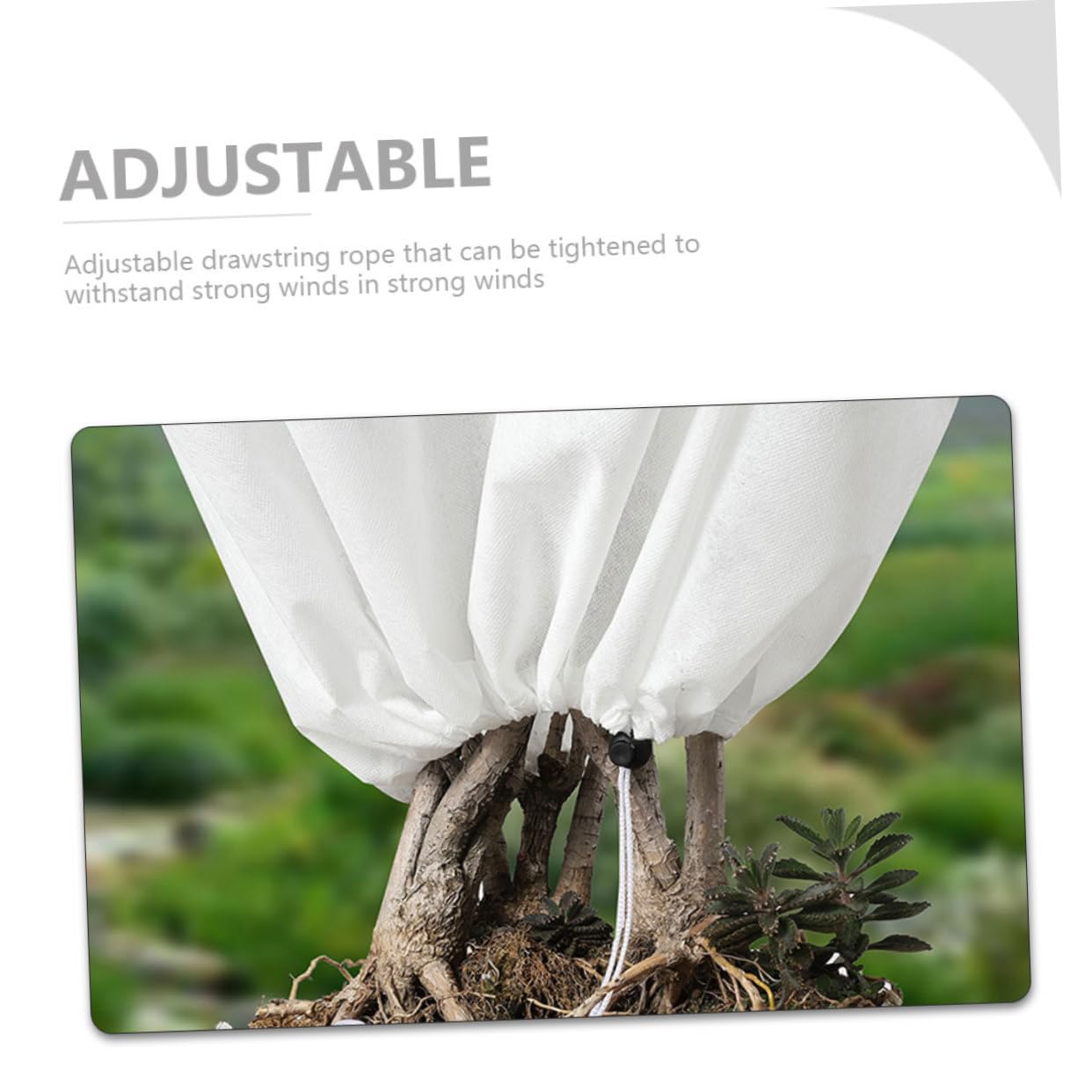 Housses de Protection Hivernale Cordon de Serrage pour Plantes Lot de 8 en Tissu Non Tissé Blanc Protection Le Gel en Hiver pour Plantes D'extérieur