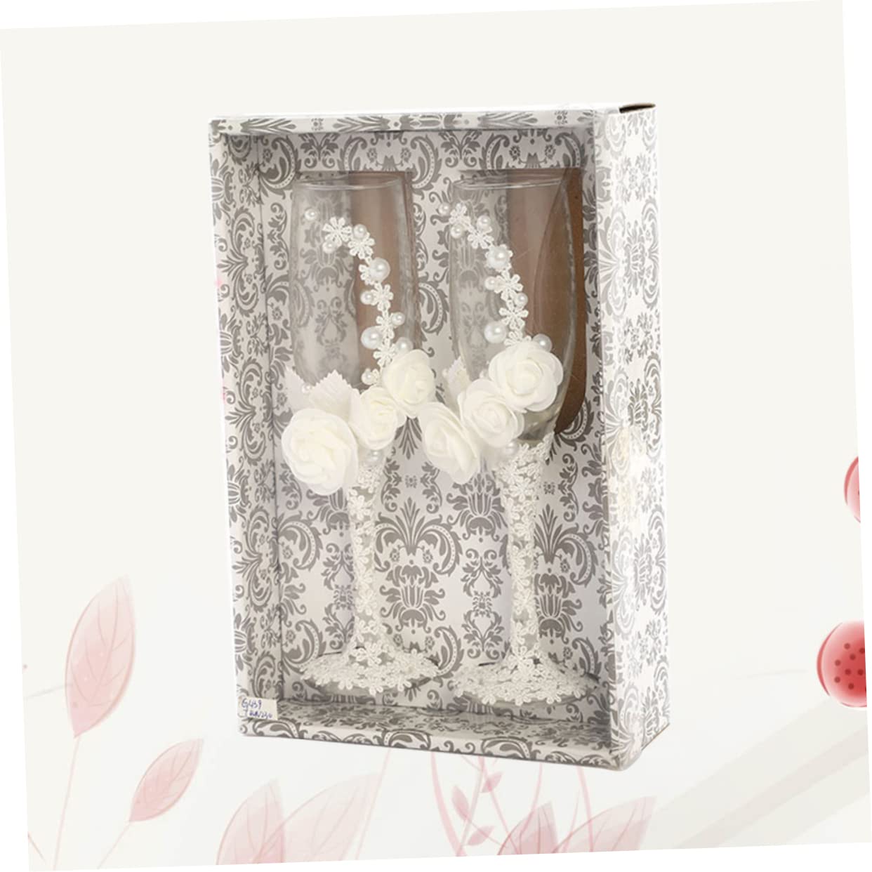 Abaodam Coupe à Vin Rouge Verre à Vin De Mariage Gobelets Décoratifs Dentelle Pour Fête Mariage Fournitures De Verrerie