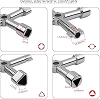 Vista 3 de Llave Sillcock multifuncional triangular de 4 vías, llave cuadrada de agua, llave de acero para llave de acero para medidor de gas de agua