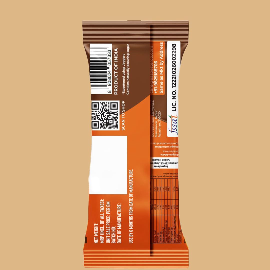 Eat Better Co Chocolate Coated Almond β No Added Sugar, Naturally Sweetened with Jaggery, Healthy Chocolate Snack (40 g) 2