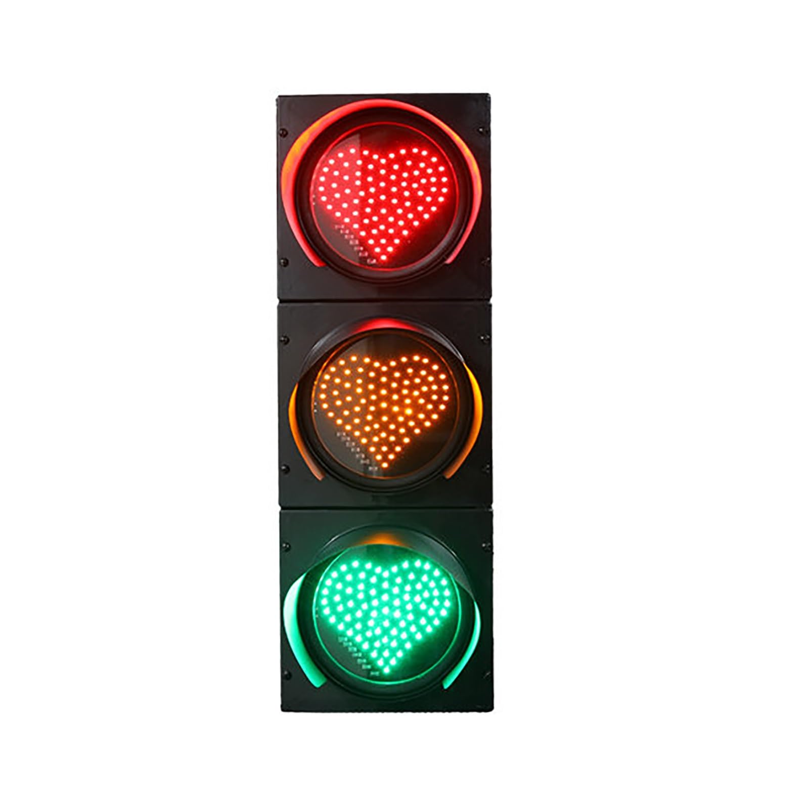 LED Red/Green/Yellow Traffic Stop Light, Heart-Shape Stop Light Lamp, Traffic Indicator Lamp for Roads, Toll Booths, Parking Lane, Button Control, Stylish Shape