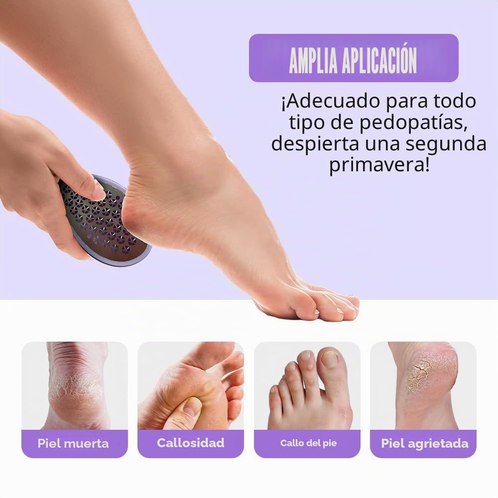 Exfoliante compacto 2 en 1 para depilación y pies, herramienta de cristal nanocristalino para una piel suave y rápida + lima de pies de microcuchillas de 195, sin desorden, ideal para gimnasio y