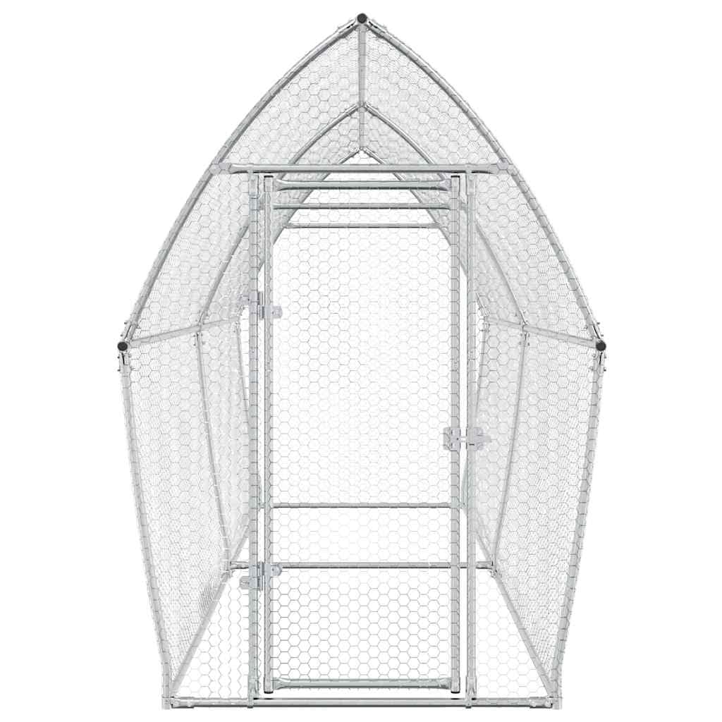 Recinto Gallinas Gran Espacio 400x105x182 cm, Jaula Gallinas Plata Acero galvanizado para Patos Conejos Gansos al aire libre