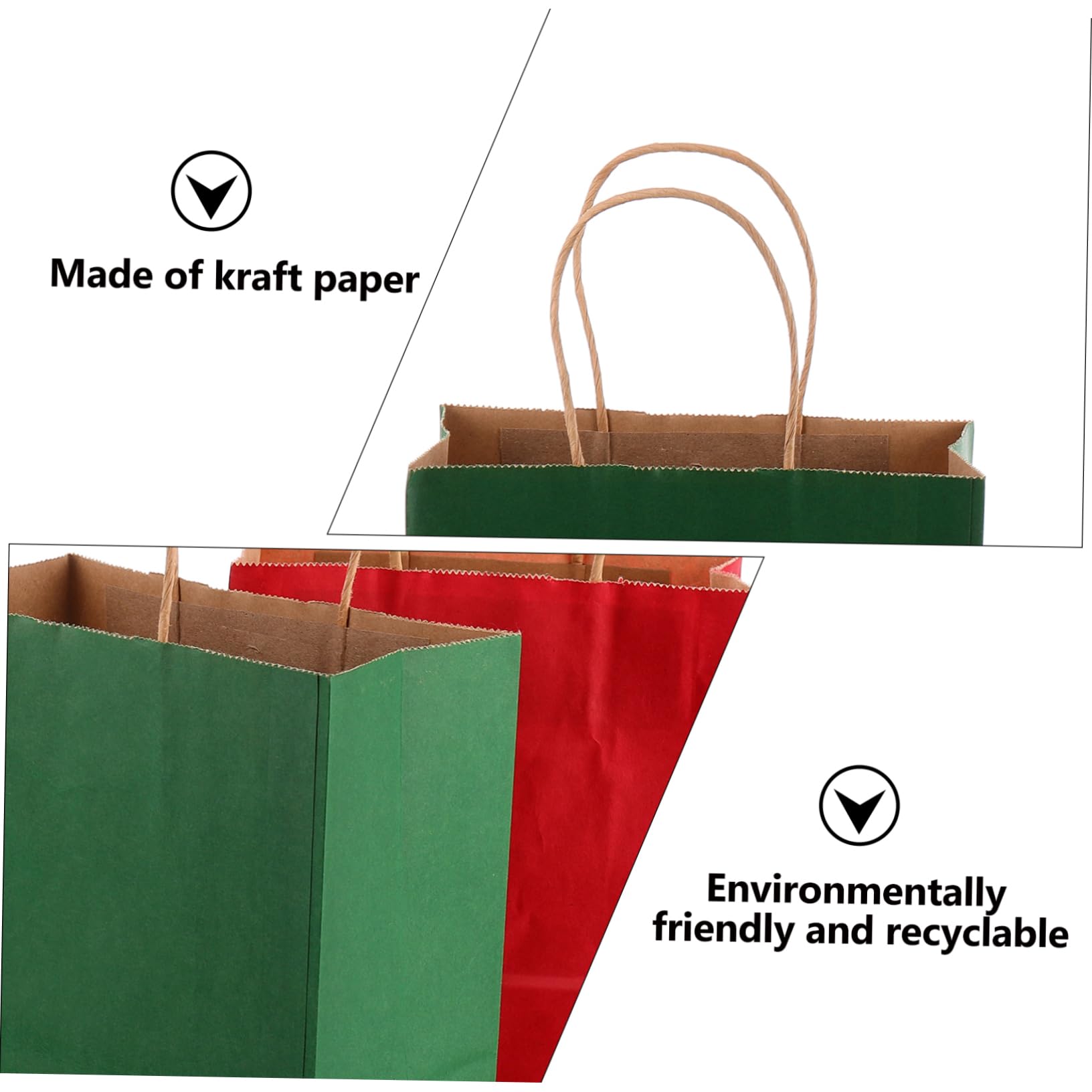 COLLBATH 24piezas Bolsas De Obsequio Kraft Para Navidad De Obsequio Para Fiestas Para Envolver Paquetes y Manualidades Color Rojo y Verde Material Resistente