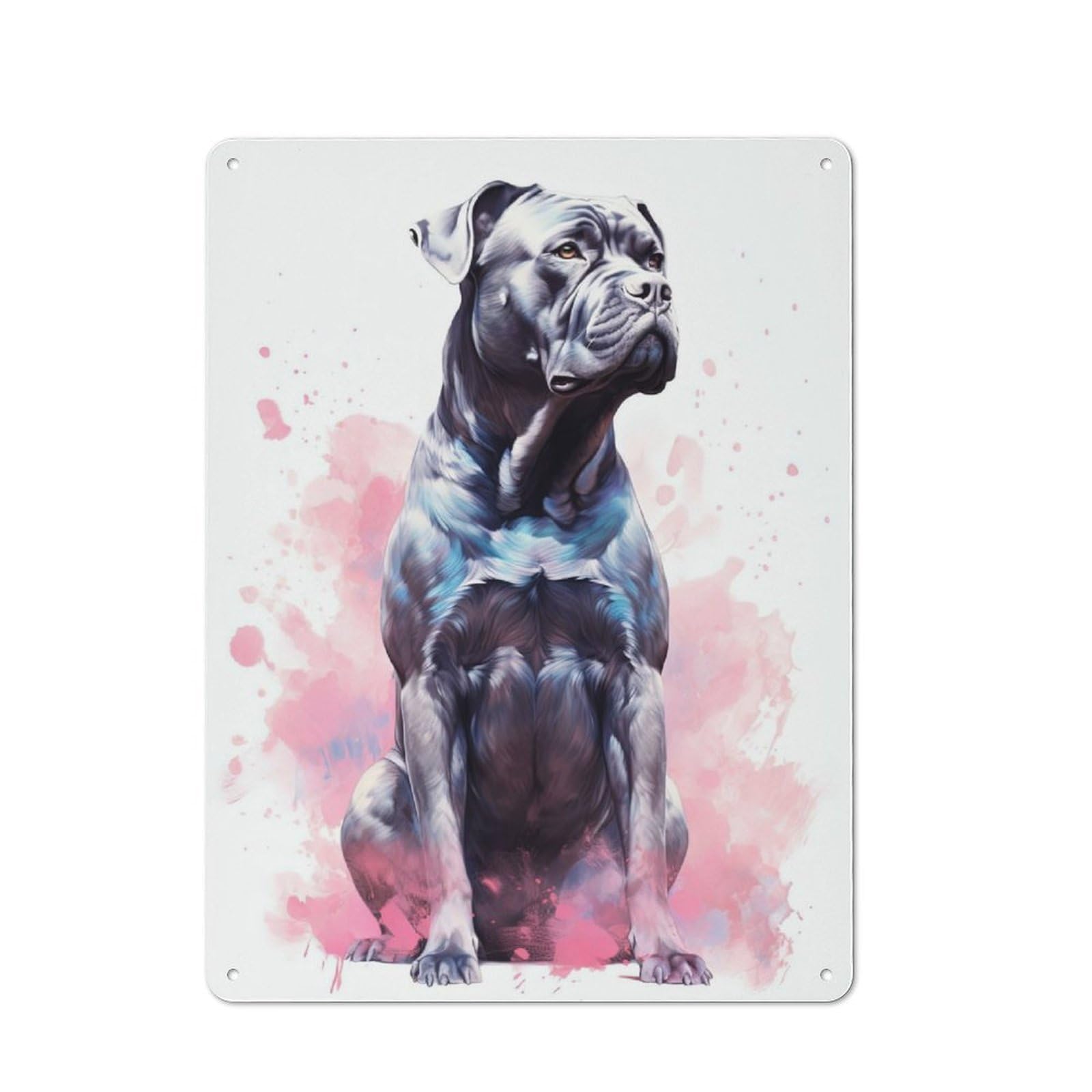 Junmoney Watercolor Cane Corso Industrial-Style Metal Sign 40X30cm For Workshop Wall, For Kitchen, Dining Room And Home Bar Wall Decor