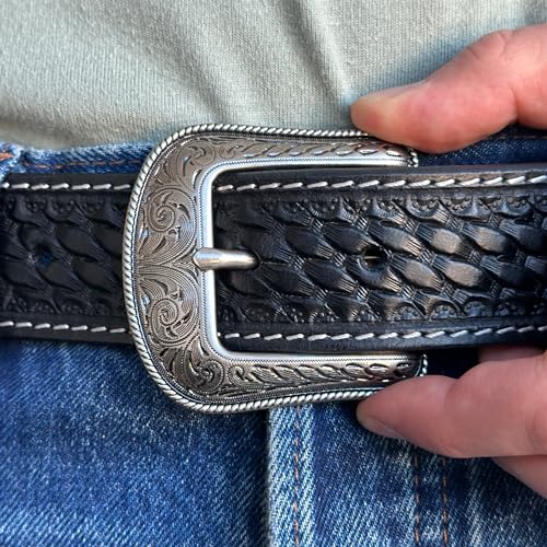 Image of DANIEL'S ARTPLANET Western Belt for Men Full Grain One Piece Leather With Buckle Engraved Handmade Tooled 1.5 inch