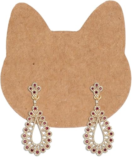 Miniatura 6 de ARTIBETTER 400 piezas de tarjetas de pendientes titular de la tarjeta de exhibición de pendientes de la forma del gato tarjetas de exhibición de la