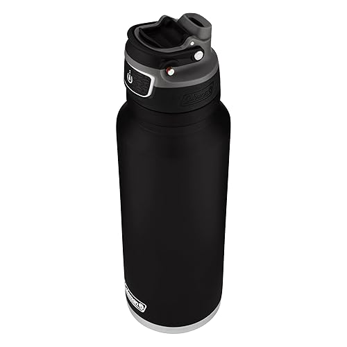 Botella de agua de acero inoxidable Coleman Autoseal FreeFlow, negra, 40 oz