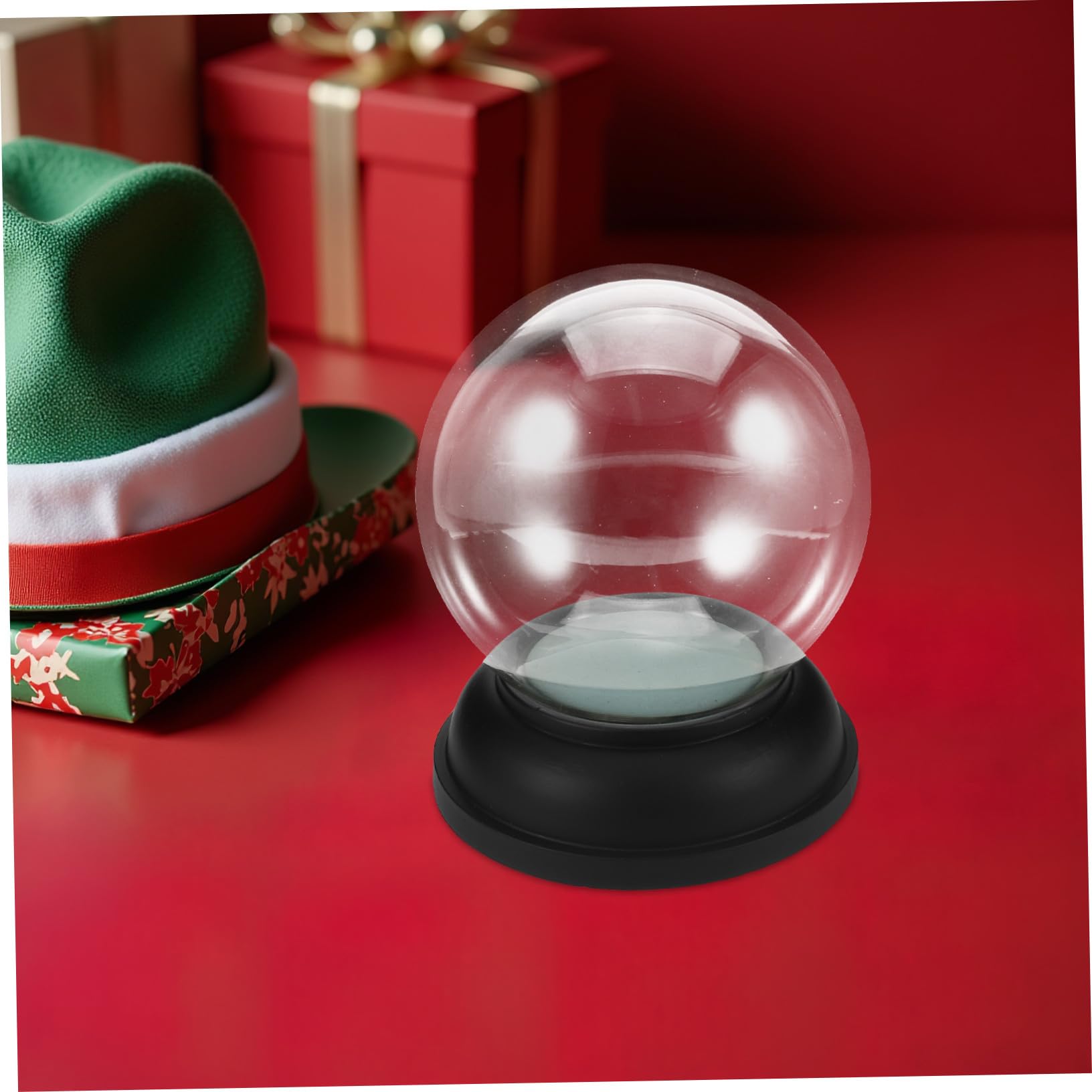 Kit para Hacer Bolas de Nieve Navideñas Bolas de Vacías Base de Resina Negra para Manualidades de Paisaje Musgo y Adornos de Fiesta
