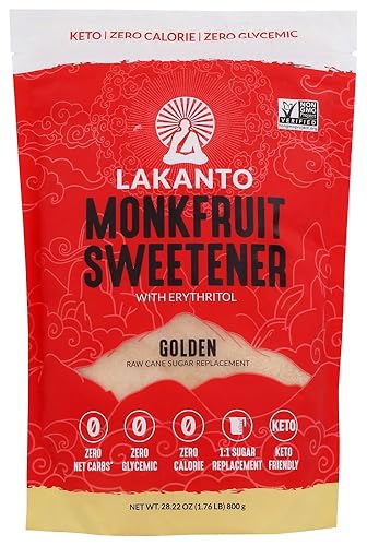 Lakanto edulcorante de fruta de monje dorado sin azúcar, 28.22 onzas, 8 por caja.