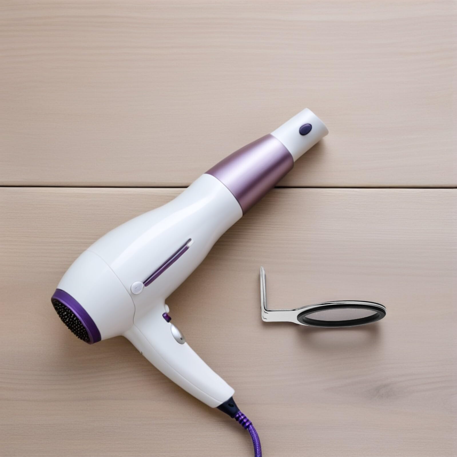 PLAFOPE Soporte para Secador de Pelo 4 Piezas Acero Inoxidable Diseño Moderno para Baño y Peluquería
