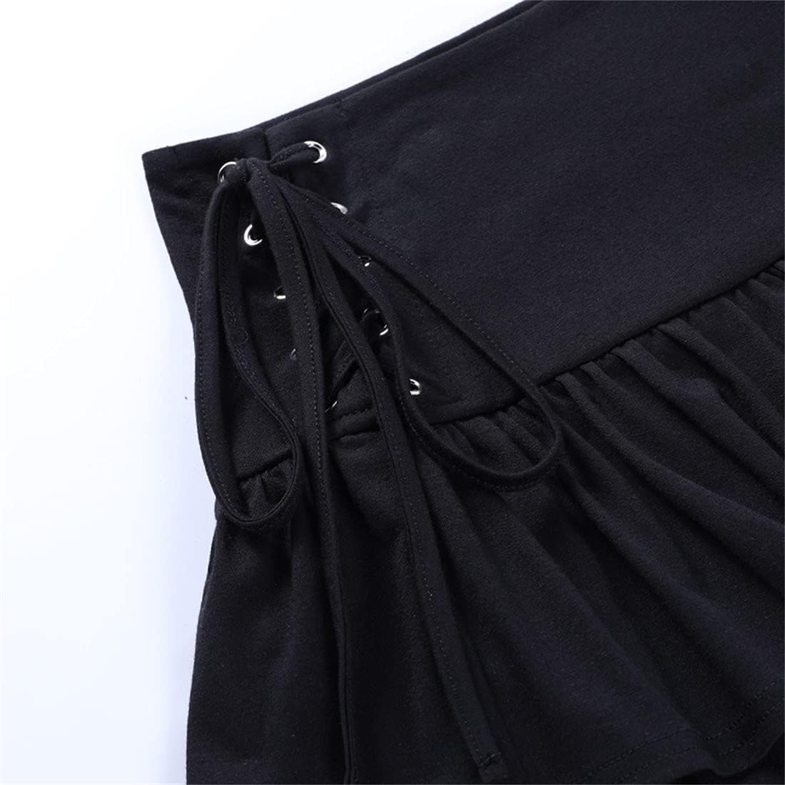 Women Gothic Punk Mini Skirt High Waist A-Line Short Flared Skirt Y2K E-Girl Emo - Image 5