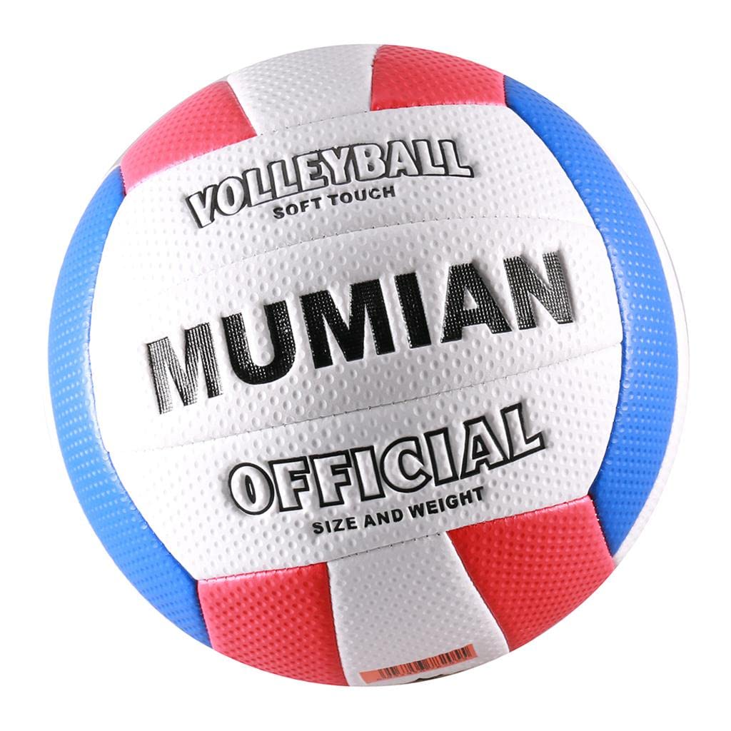 Volleyball-Trainings-Rennwettbewerbsspiel, offizielle Größe 5, weicher Ball, Weiß, Rot, Weiß, Blau, 21 cm