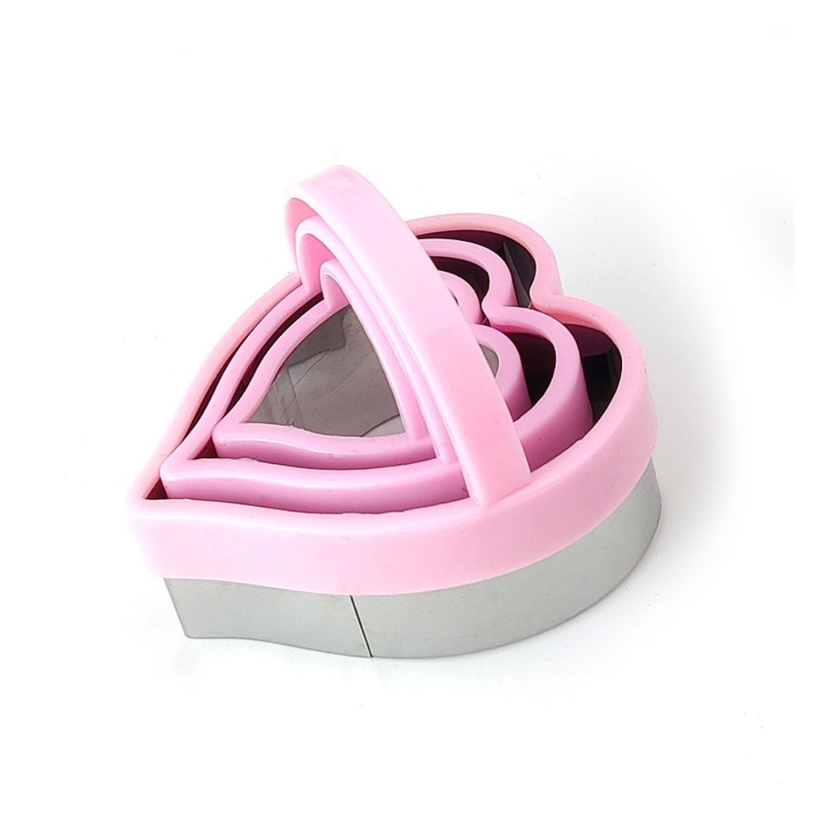 Emporte-pièces circulaires en forme d'étoile et de prune, en acier inoxydable, moules à biscuits, outils de cuisson, accessoires de cuisine, 3 pièces/ensemble(Heart-shaped)