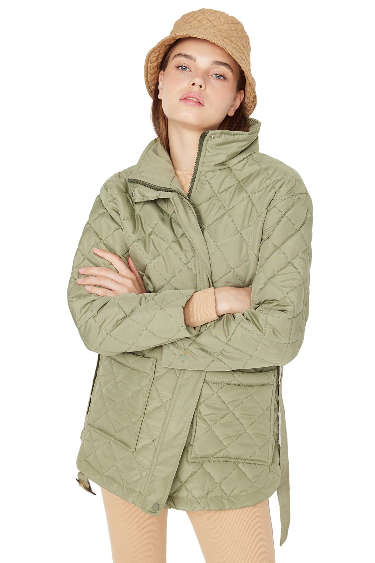 Trendyol FeMan Oversize Basic Lapel collar Woven Jacket