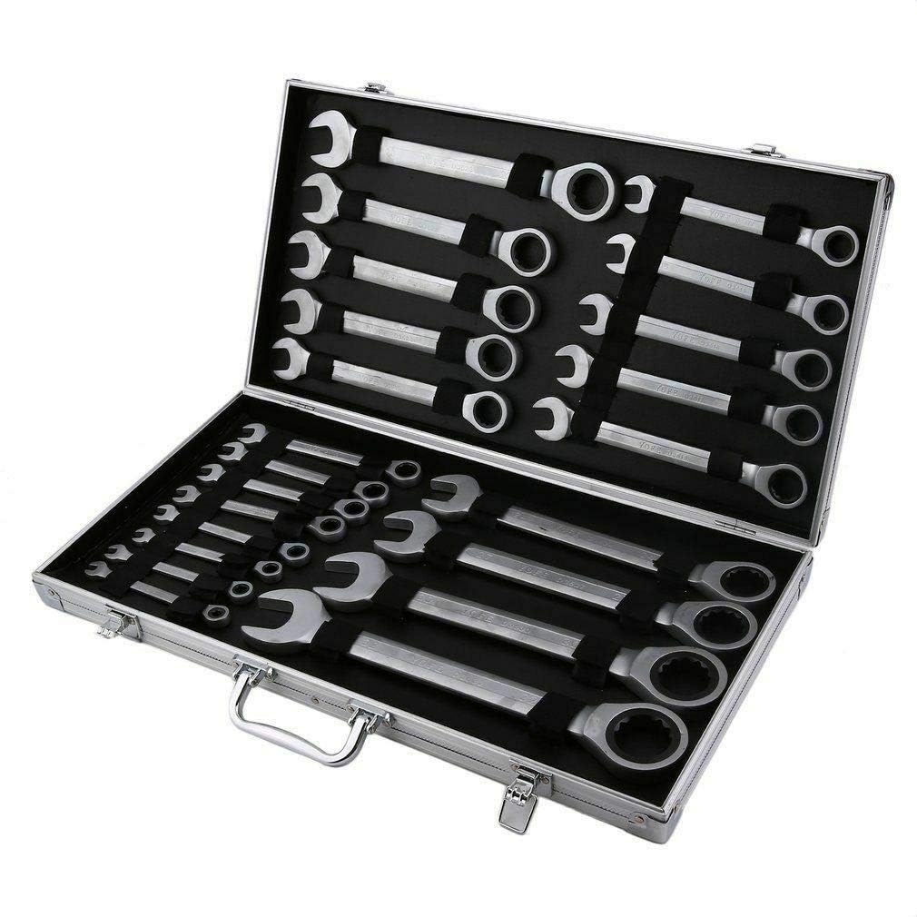 Set di chiavi a cricchetto, set di chiavi a cricchetto, 6-32 mm, 22 pezzi in valigia, chiavi inglesi, utensili manuali, per uso commerciale o occasionale