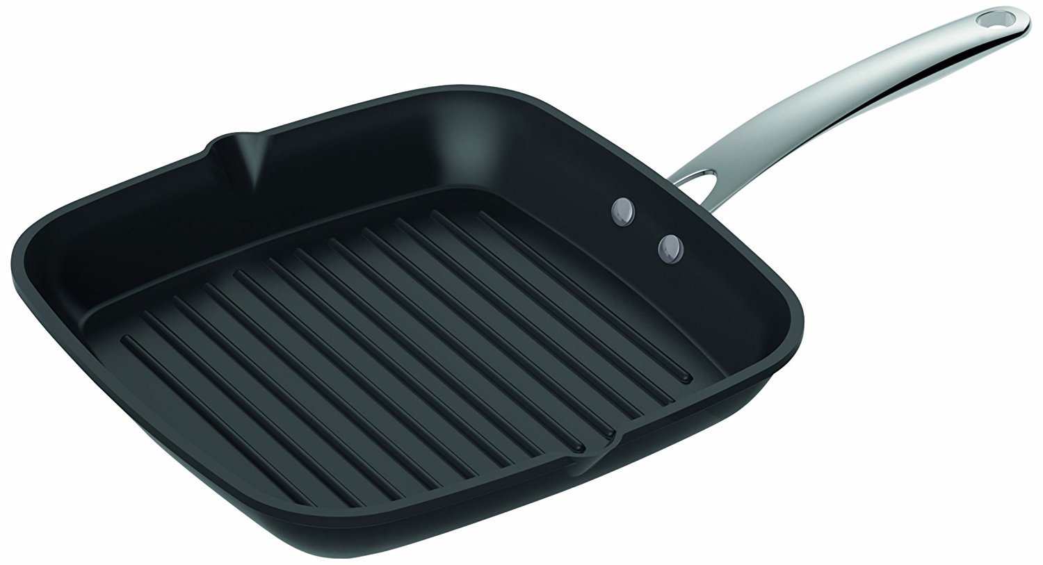 RANXINGST Bakplaat met deksel, 26 cm gegoten aluminium antiaanbakpan met afneembaar handvat voor inductiekookplaat, zwart