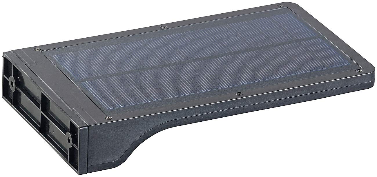 Lunartec Lampada Solare a LED: Set di 2 Lampade da Parete LED solari, Sensore di Movimento PIR, Funzione Luce Notturna (Luce Notturna Solare Esterna, lampade solari a da Parete, Batteria)