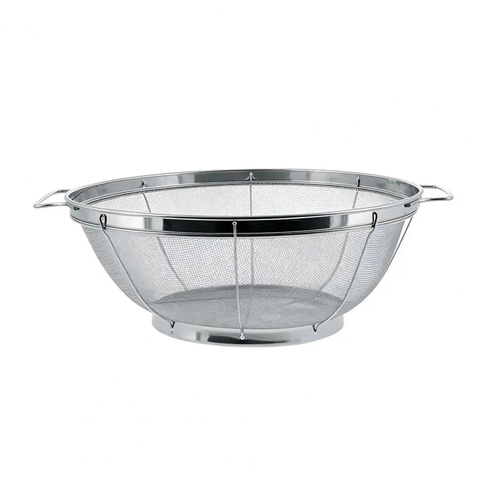 Colador de alimentos alta resistencia, colador malla fina acero inoxidable con doble asa, cesta coladora cocina for lavar frutas, 2 uds para Pasta Verduras y Frutas