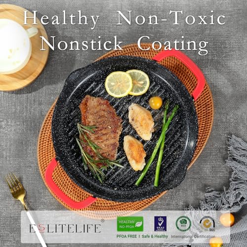 Eslite Life ES-GP2428 11 Inch Nonstick Round Grill Pan thumb #2