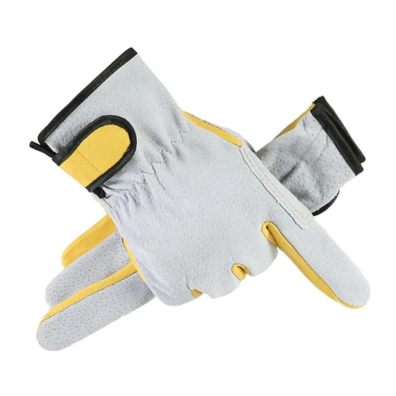 Compatible con guantes de soldadura de cuero, guantes de trabajo anticorte resistentes al calor y retardantes de llama for horno, chimenea, soldador, uso en el lugar de trabajo(Yellow)