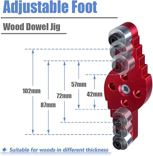Miniatura 4 de Mesee Plantilla de perforación vertical con agujero de bolsillo, 2 en 1 localizador de plantilla de carpintería con clavija de madera, guía de