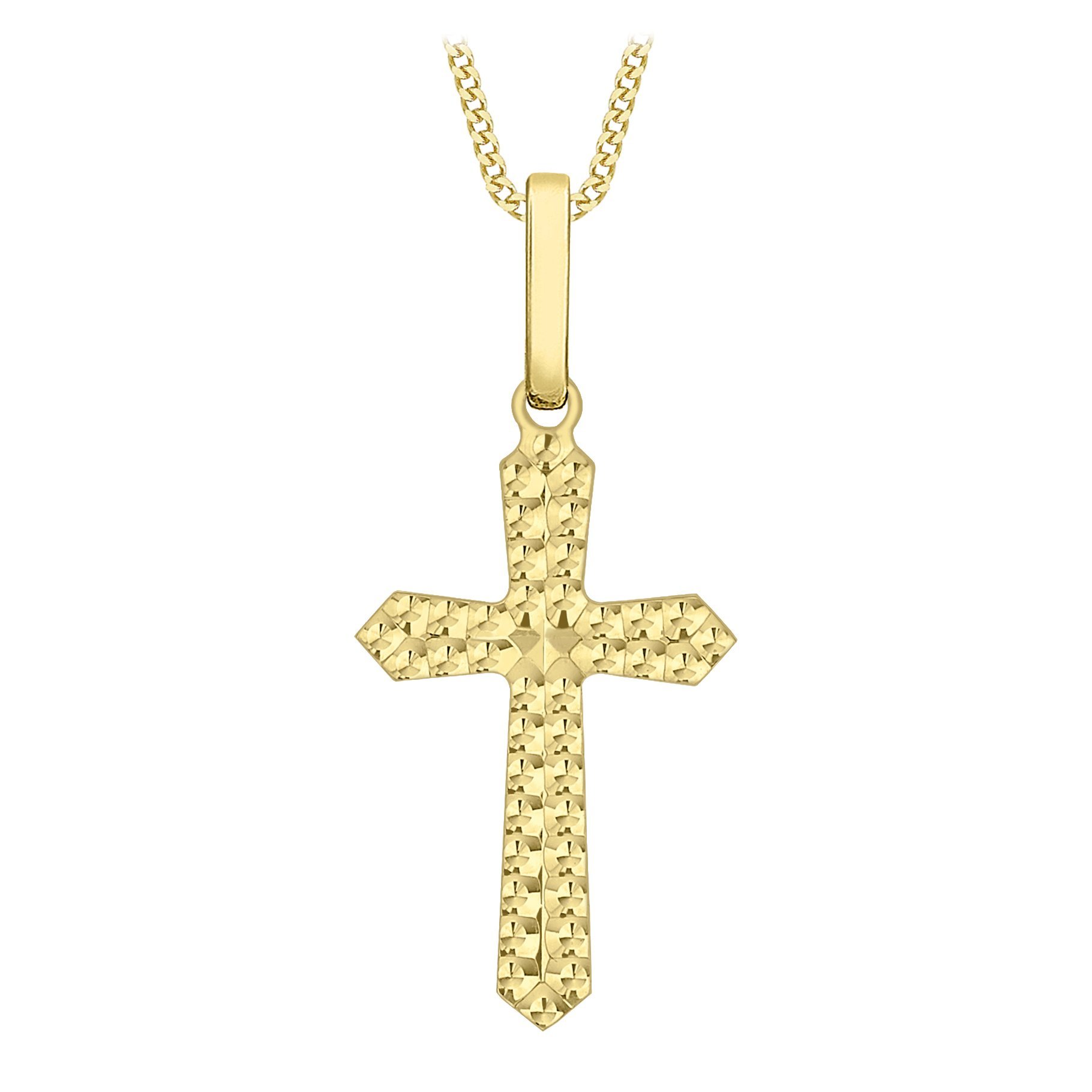Carissima GoldWomen's 9 ct Yellow Gold Embossed Cross Pendant Necklace of Length 45.72 cm