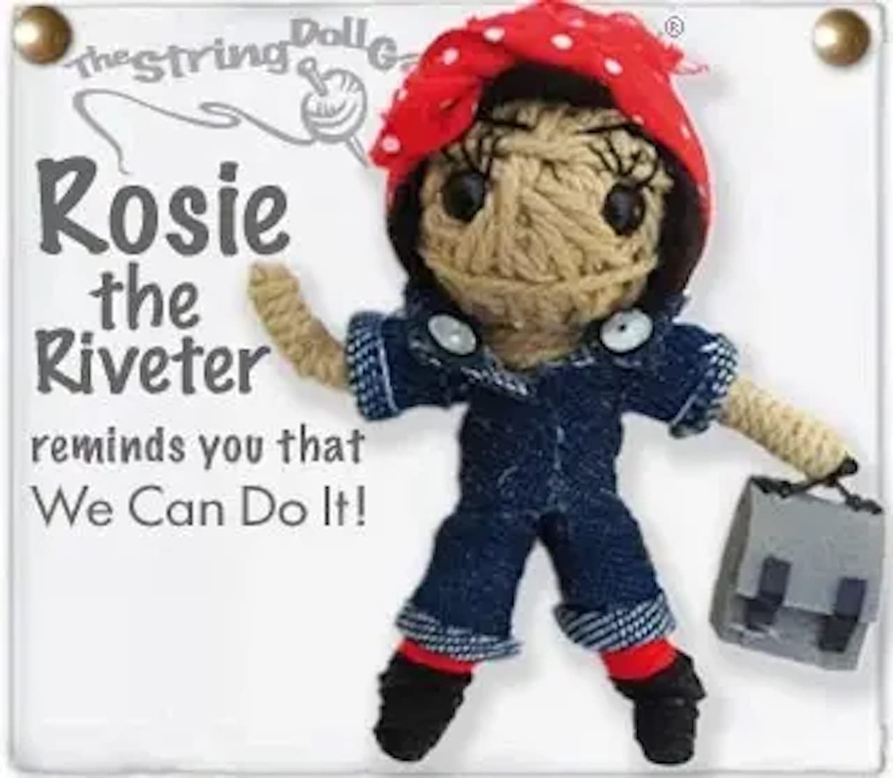Handmade Rosie The Riveter String Doll
