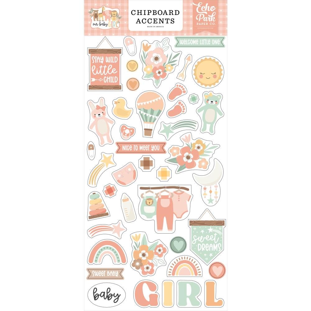 ECHO PARK PAPER COMPANY Accents Our Baby Girl Chipboard 6