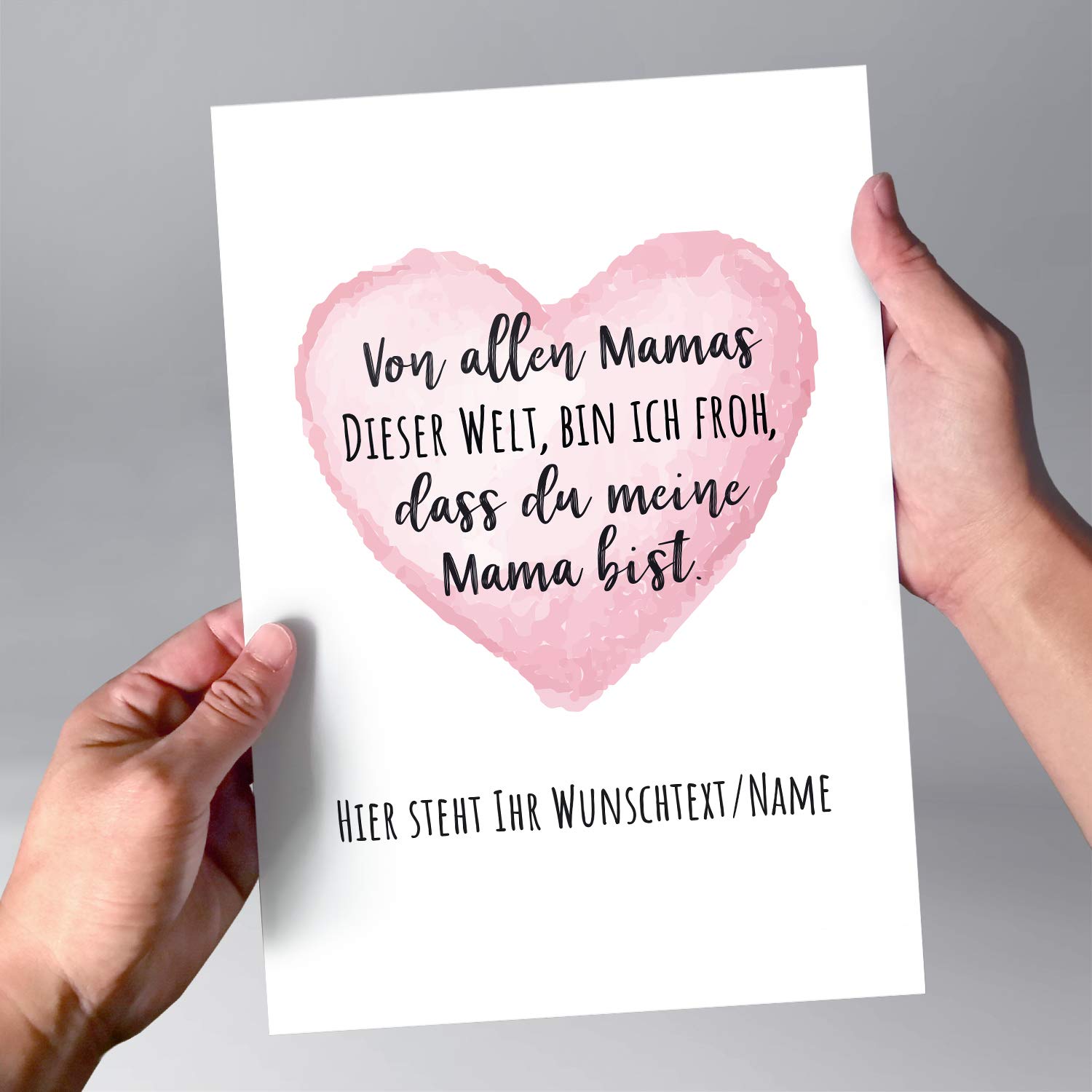 Muttertagskarte Mit Graviertem Herz & Spruch – Hübsche Postkarte Mit Umschlag Für Mama