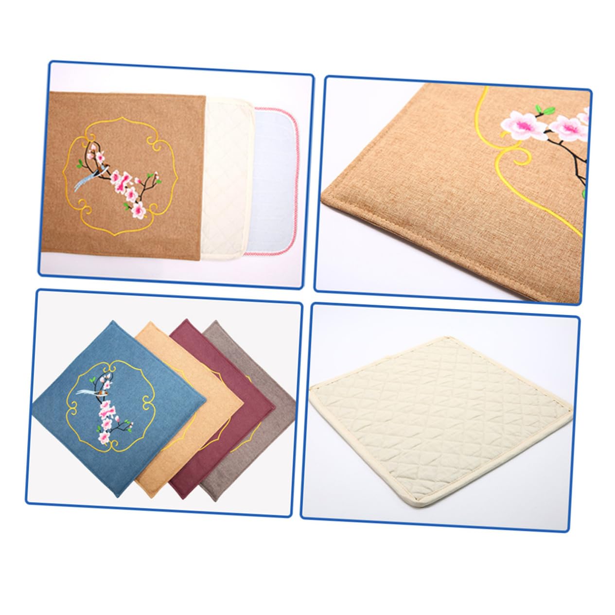 FRCOLOR Cuscino Riscaldante Elettrico in Cotone e Lino Disegno Stampa, Moxa Cushion per Casa e Ufficio, Cuscino Termico Forte Permeabilità