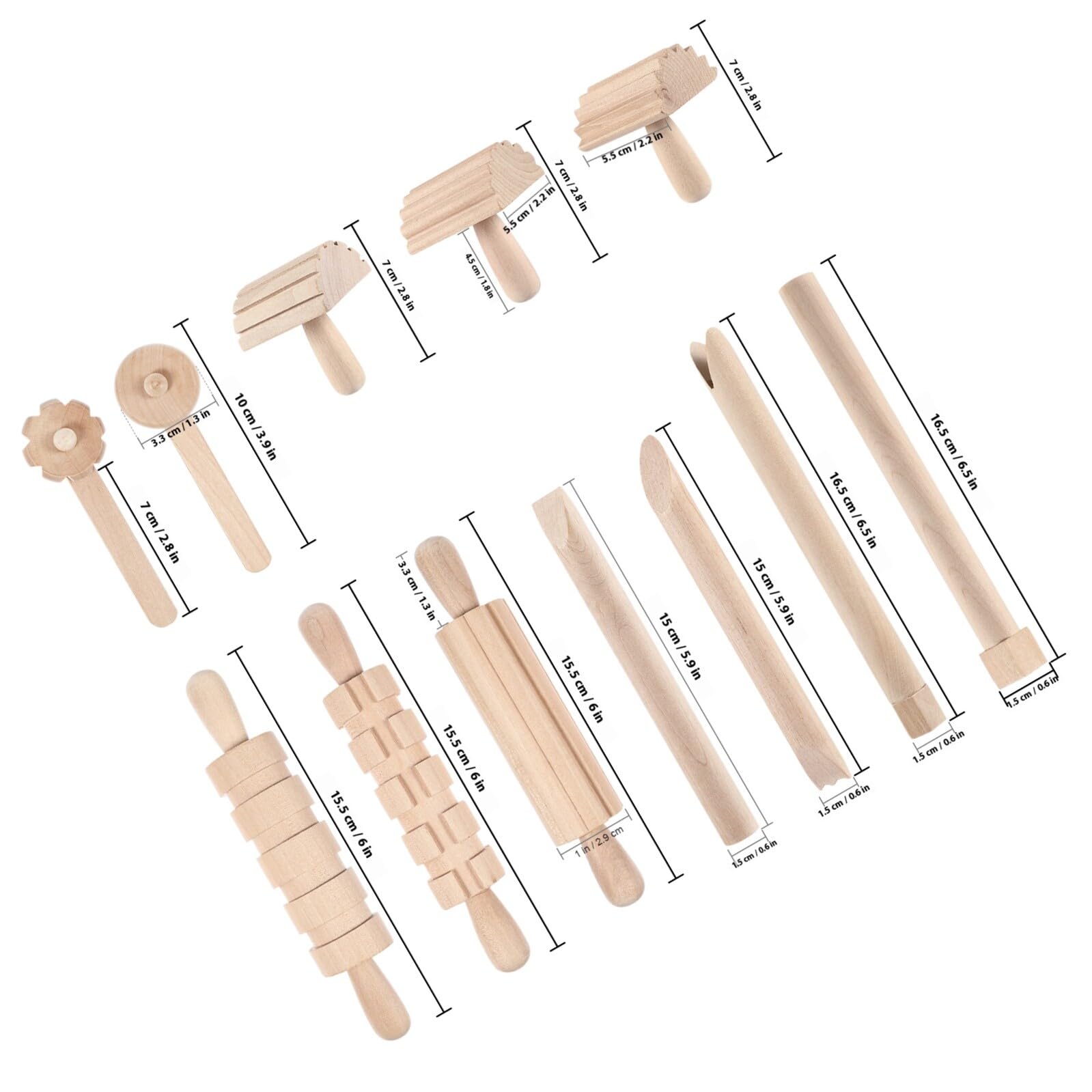 Outil de Modelage en Bois pour Pâte à Modeler Garçon et Filles, Lot 1 Set
