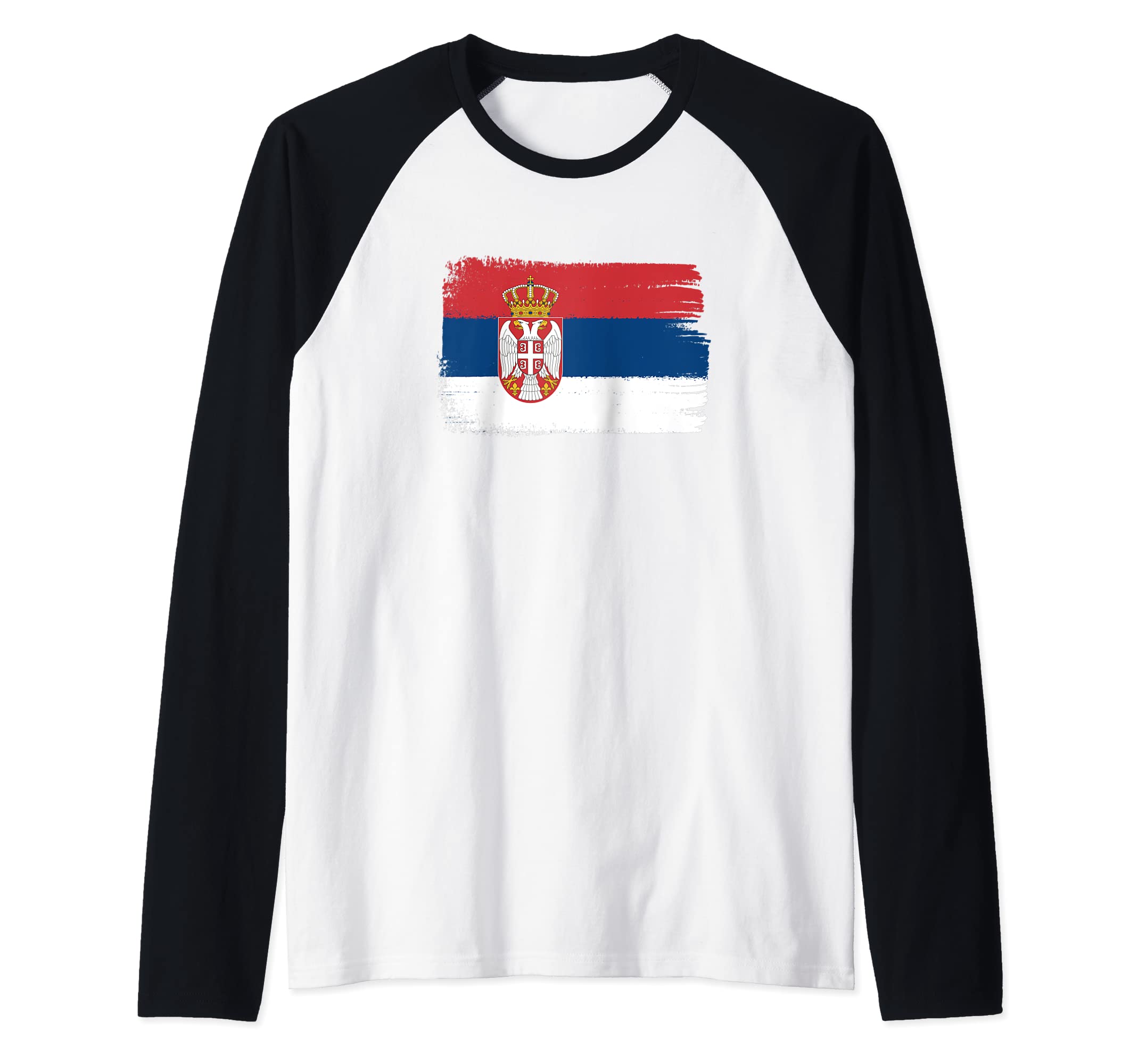 Serbia Sports Fan / Serbian Roots & Serbia PrideFlag of Serbia Painted Style / Serbian Patriot & Fan Raglan Baseball Tee