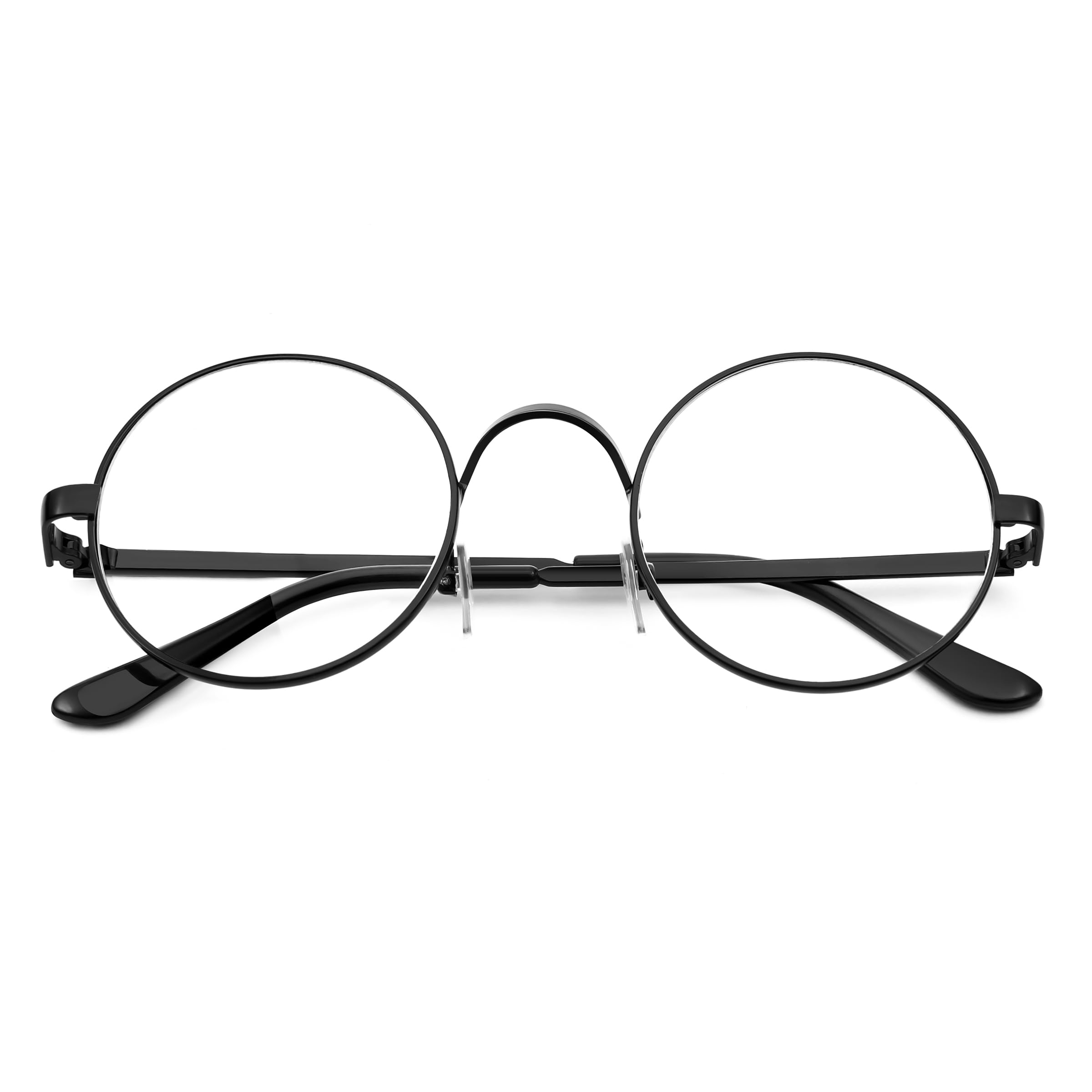 FEISEDY Metal Round Glasses for Men Women Retro Nerd Eyeglasses Classic Clear Lens Frame Costume Accessories B0275