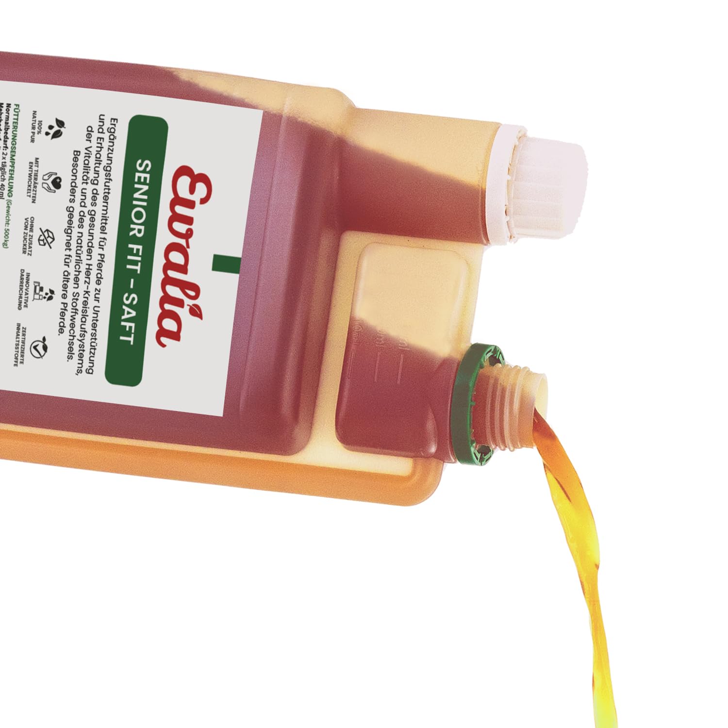 NEU! EWALIA Senior Fit-Saft: Natürliche Vitalitäts- und Stoffwechselunterstützung für ältere Pferde, mit Tierärzten entwickelt, 100% Natur pur, frei von Zusätzen - 3x1 Liter