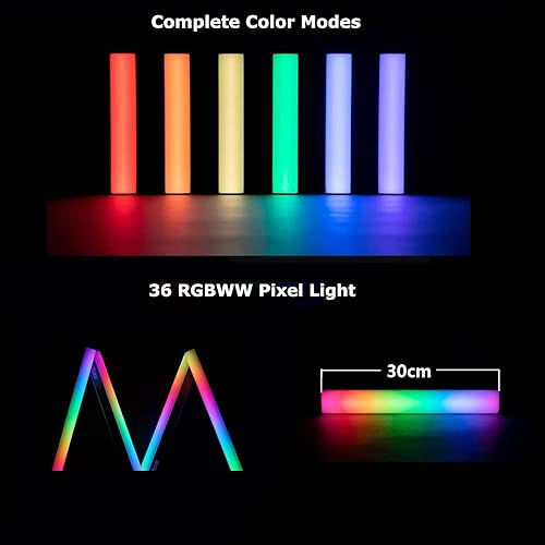 Miniatura 6 de Aputure MT Pro RGB Light Wand 7.5W Salida bicolor 2000K -10000KPixel-mapeable RGBWW Mini tubo LED Soporte Sidus Link App/DMX/RDM Control (11.8 in)