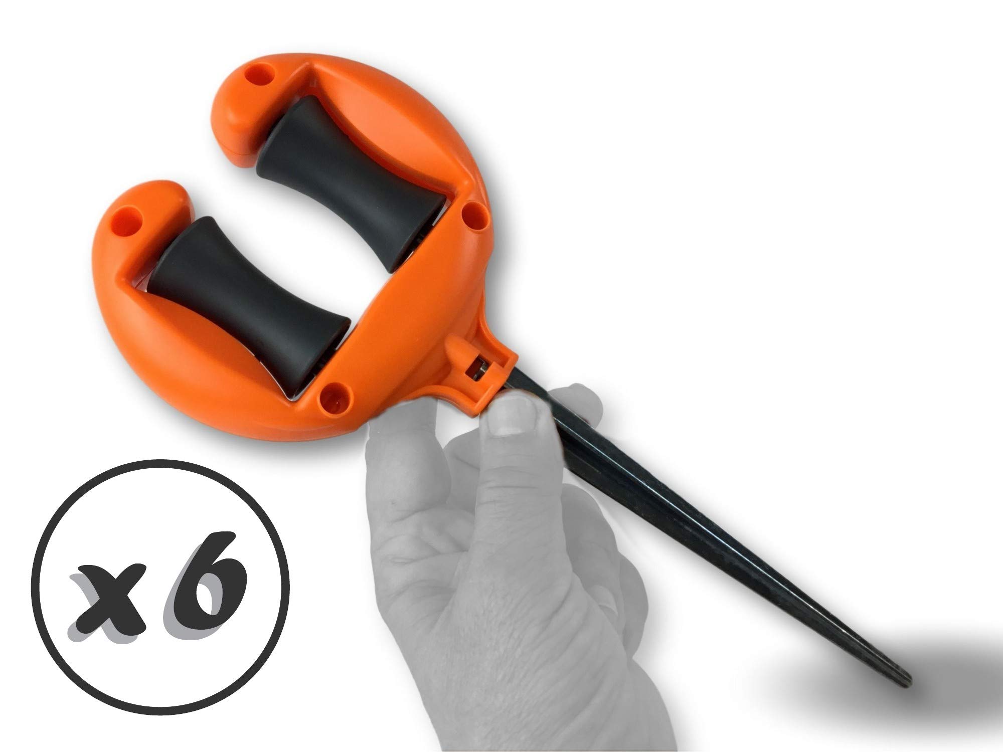 Prowadnica węża ogrodowego z PCW | Zestaw 6 | 2 boczne rolki | metalowa końcówka 15 cm | Długość całkowita 26 cm | Solidny i wytrzymały | Stop do węży ogrodowych, które zaciskają lub zakleszczają | JGUIDx6
