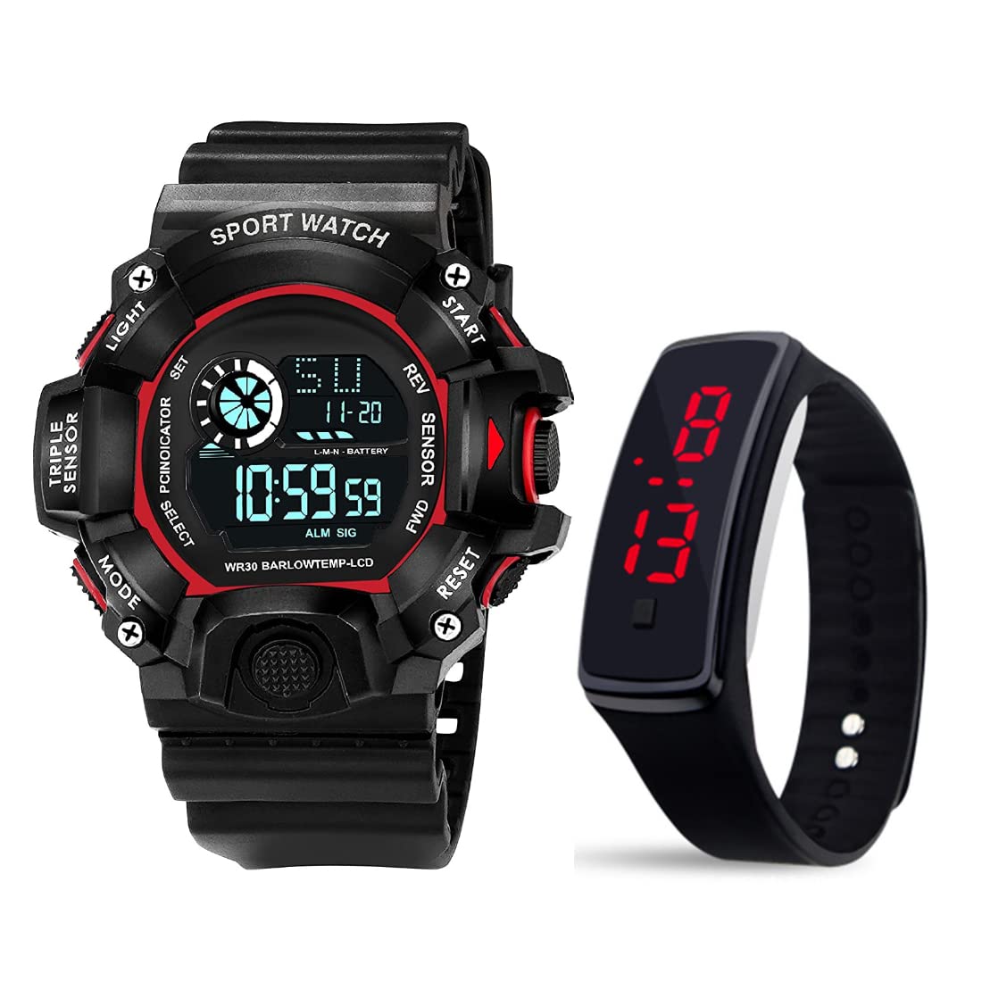 PUTHAK Child Watches New Digital Watch Kids Outdoor Sports LED Watch for Boys Girls Combo (Pack of 2)- PTHK-4054 (Black, Red) (B0BGJH5MSC) Amazon Price History, Amazon Price Tracker