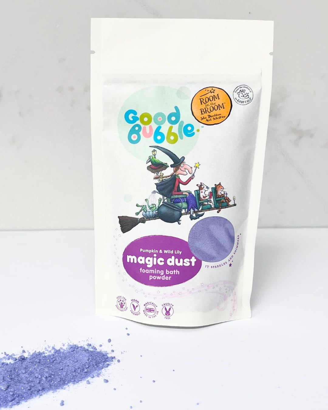 Good Bubble Room on The Broom Bath Dust (180g) - Foaming Bath Powder for Toddlers -Gentle, Allergen-Free Bath Additive for Kids - Fun & Sensory Bath Experience