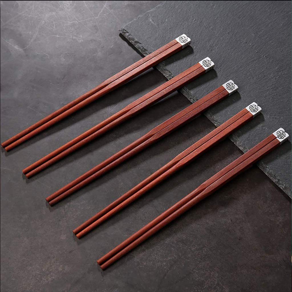 FAMMIXNatural Wood Chopsticks Gift Set,10 Pairs Wooden Chopsticks Reusable, Dishwasher Safe,Chinese Japanese Korean Sushi Chopsticks for Restaurant Home B