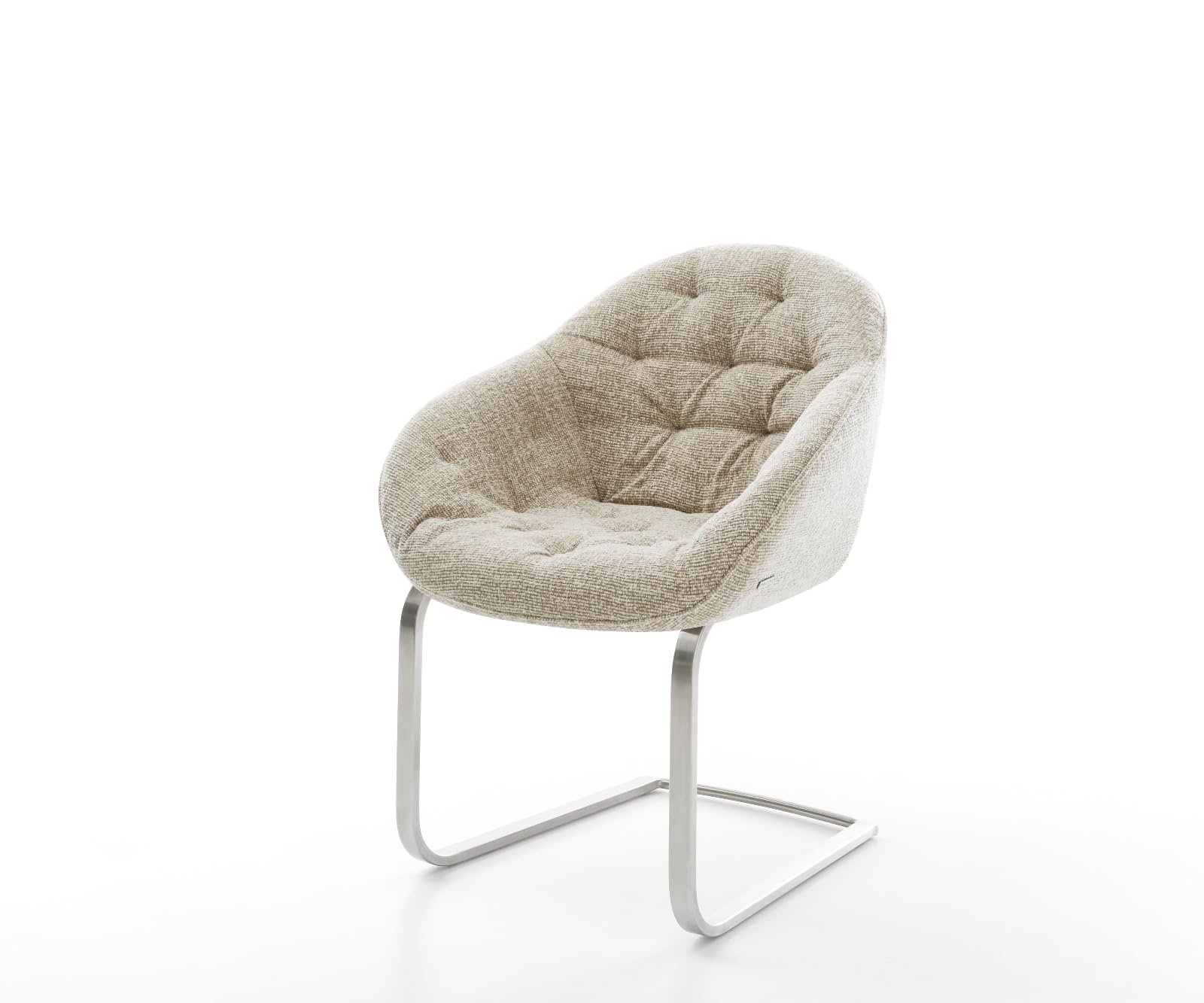 Chaise-à-bascule Gaio-Flex pied cantilever plat acier inoxydable tissu