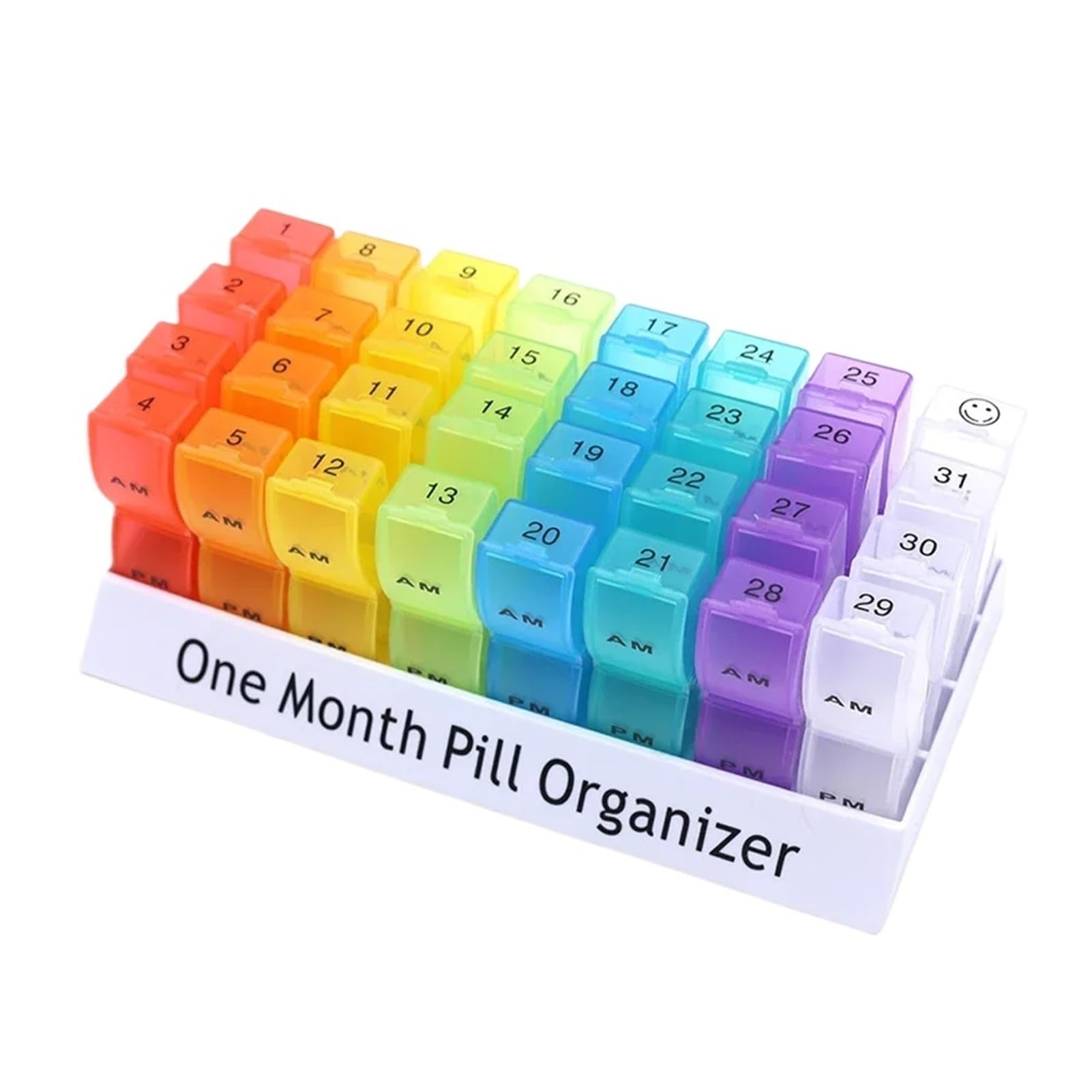 Organizer na tabletki, pojemnik na tabletki na miesiąc, pojemnik na tabletki na 30 dni, organizer na witaminy i leki podróżne
