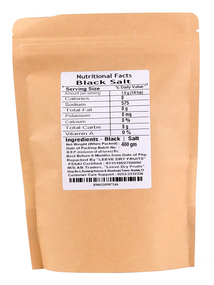 LEEVE DRY FRUITS Fresh Fine Black Rock Salt Powder | 400 grams Packet | Natural Aroma | Kala Namak Powder | For Cooking - Image 2 thumbnail