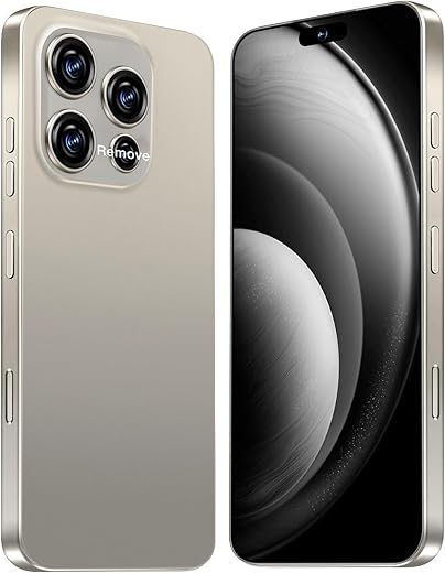 15ProMax 5G Unlocked Smartphone,16GB+512GB Fully Cell Phone for Android 14, 6.8" Unlocked Cell Phone, 6800mAh, 48MP+108MP Dual Camera/Dual SIM/Fingerprint Lock/Face (Titanium Gray)