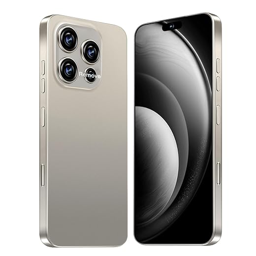 15ProMax 5G Unlocked Smartphone,16GB+512GB Fully Cell Phone for Android 14, 6.8" Unlocked Cell Phone, 6800mAh, 48MP+108MP Dual Camera/Dual SIM/Fingerprint Lock/Face (Titanium Gray)