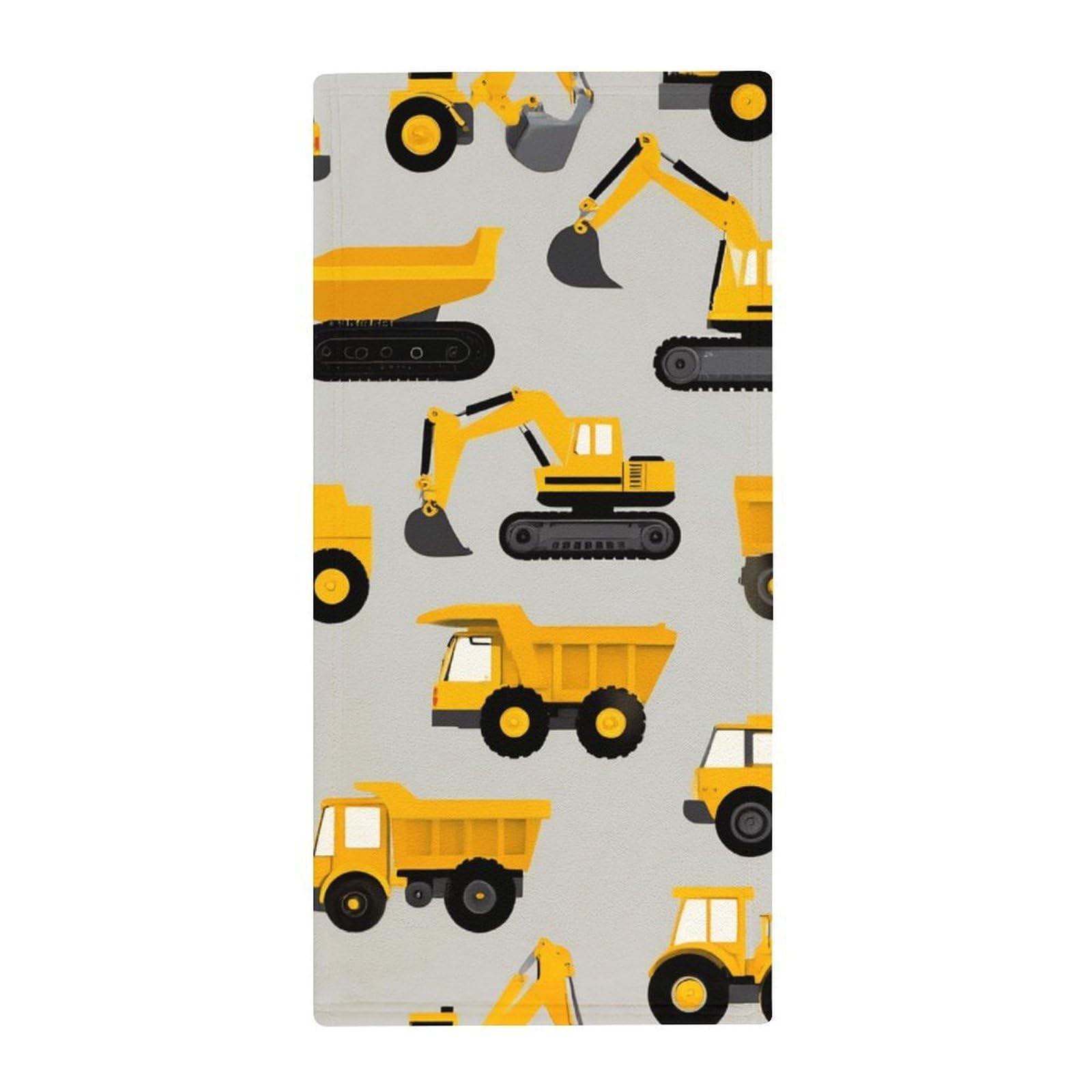 Anceky Microfiber Bath Towels for Gym & Spa, Construction Trucks Super Soft Quick-Drying Hand Towels