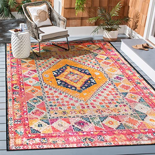 Ojia Washable Area Rug 5'X8', Non-Slip Living Room Rugs, Ultra-Thin Bedroom Rug Soft Accent Rugs, Retro Floral Print Floor Carpet Pink Rugs For Dining Room/Kitchen/Playroom/Farmhouse/Home Decor #TOP7