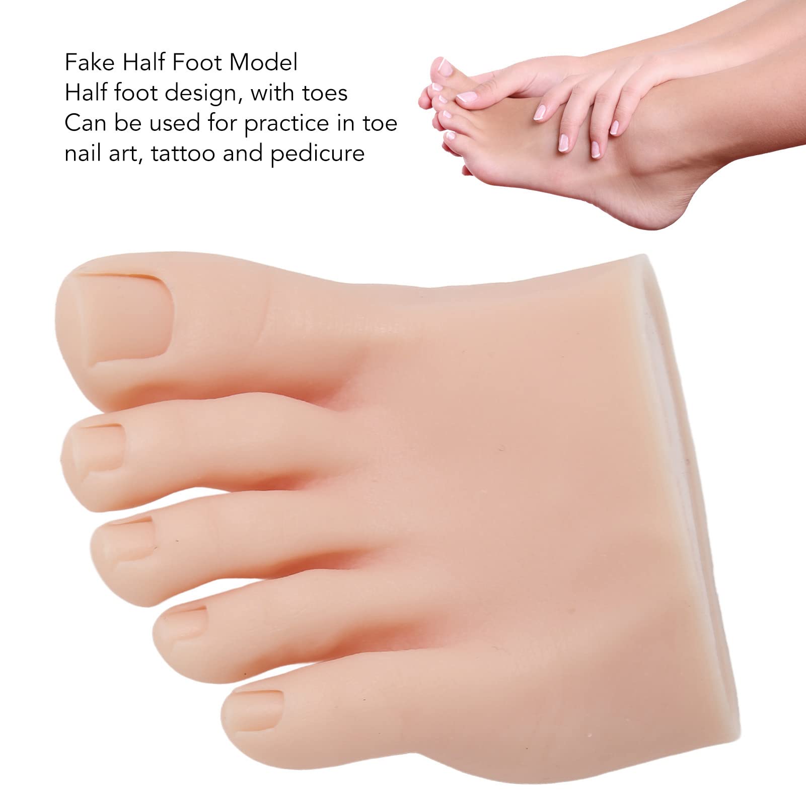 Pratica Modello di Piede Finto, Flessibile Morbido Silicone Piede per Pratica Piede per Allenamento Pratica per Unghie, Manichino Mezzo Piede per Esposizione di Allenamento
