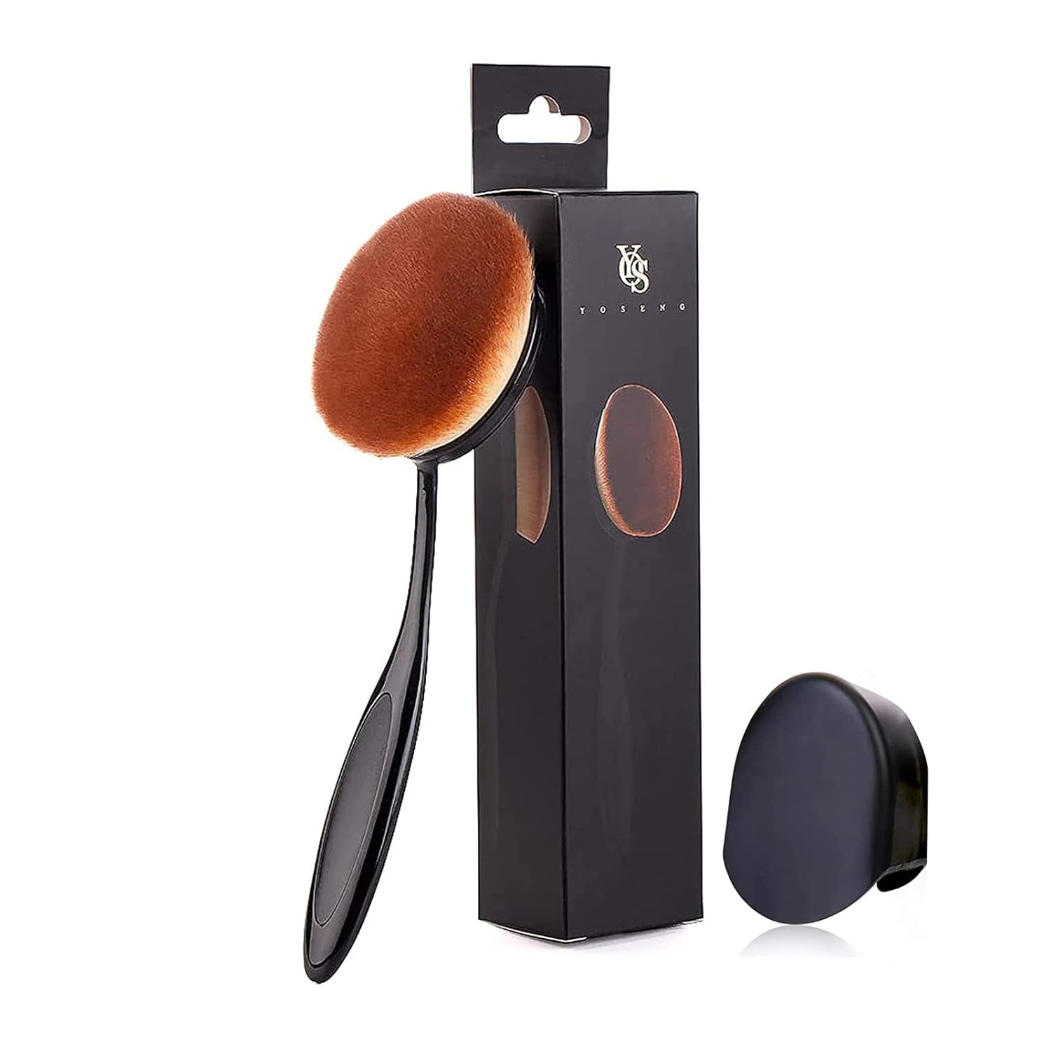 Yoseng Oval Foundation Brush with Cover, Large Toothbrush