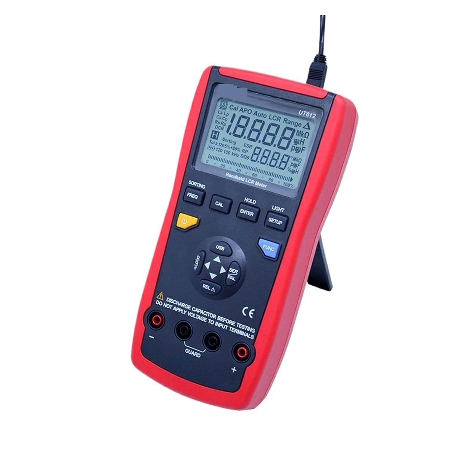 Medidor LCR Medidor Digital LCR probador de puente Digital inductancia capacitancia medidor de resistencia prueba de frecuencia interfaz USB(UT611)